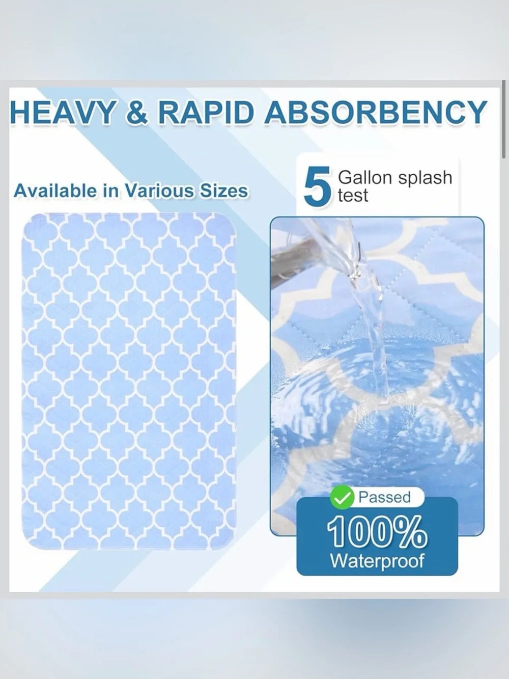 OUTCREATOR® Washable Bed Pads (2 Pack) NEW